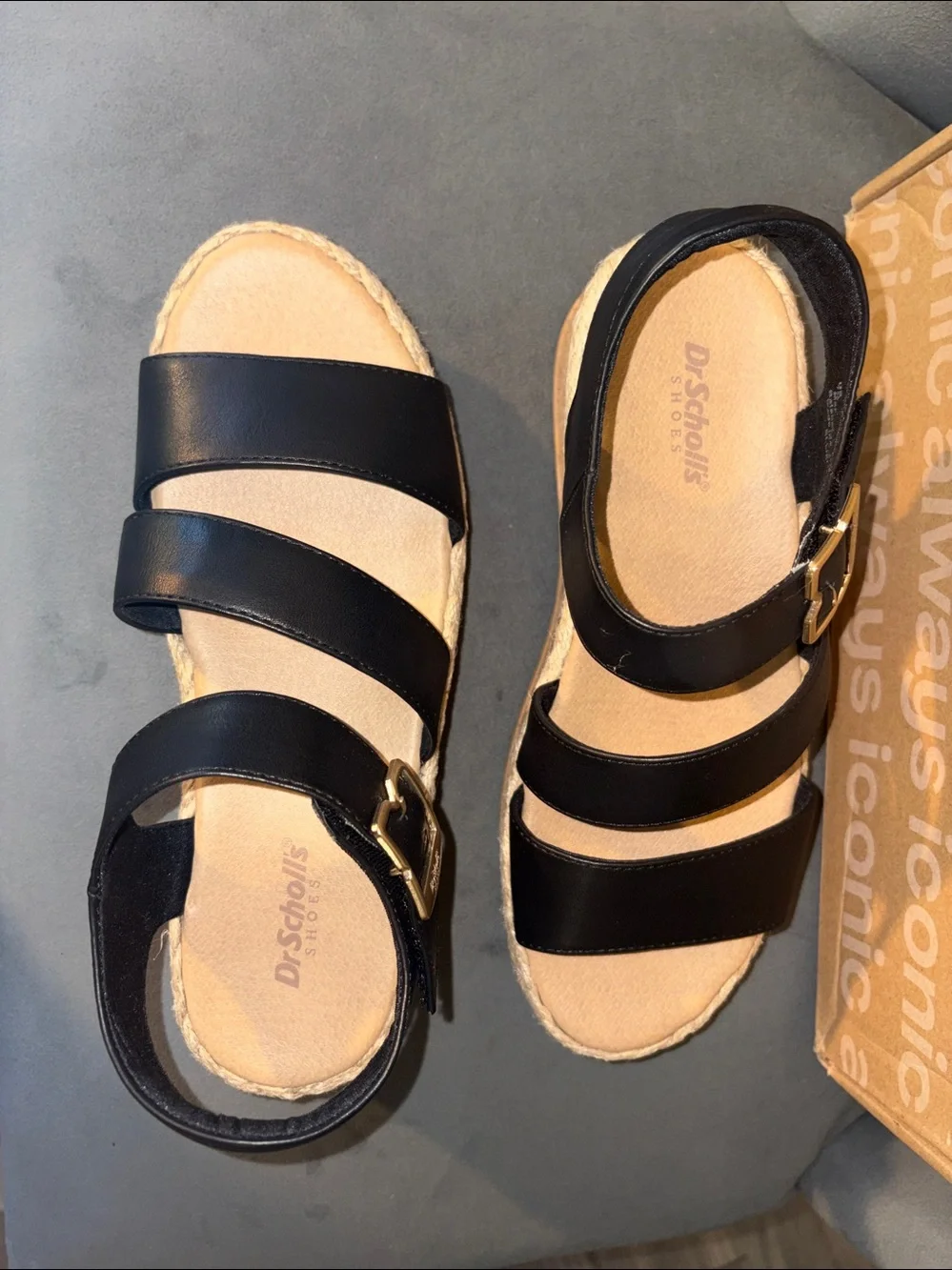 Ellie Black Strappy Wedge Heel Sandal